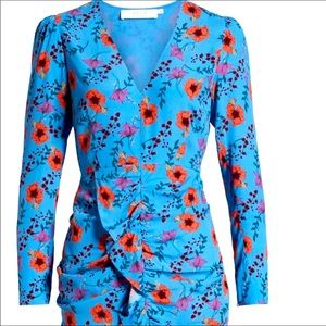 ASTR Floral Print Ruched Short Dress NWT